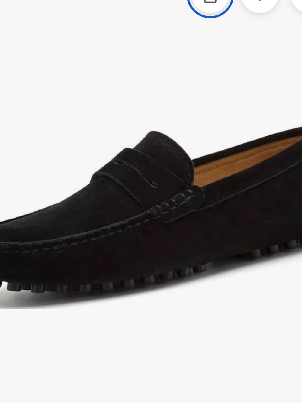 Men's Black Suede Penny Loafers - Sleek Slip-On Style